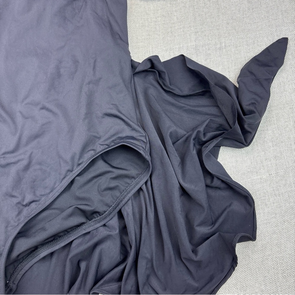 Coco Reef BLACK Rosaline One-Shoulder Tummy-Control Sarong Swim Dress 14/38D - Picture 6 of 12